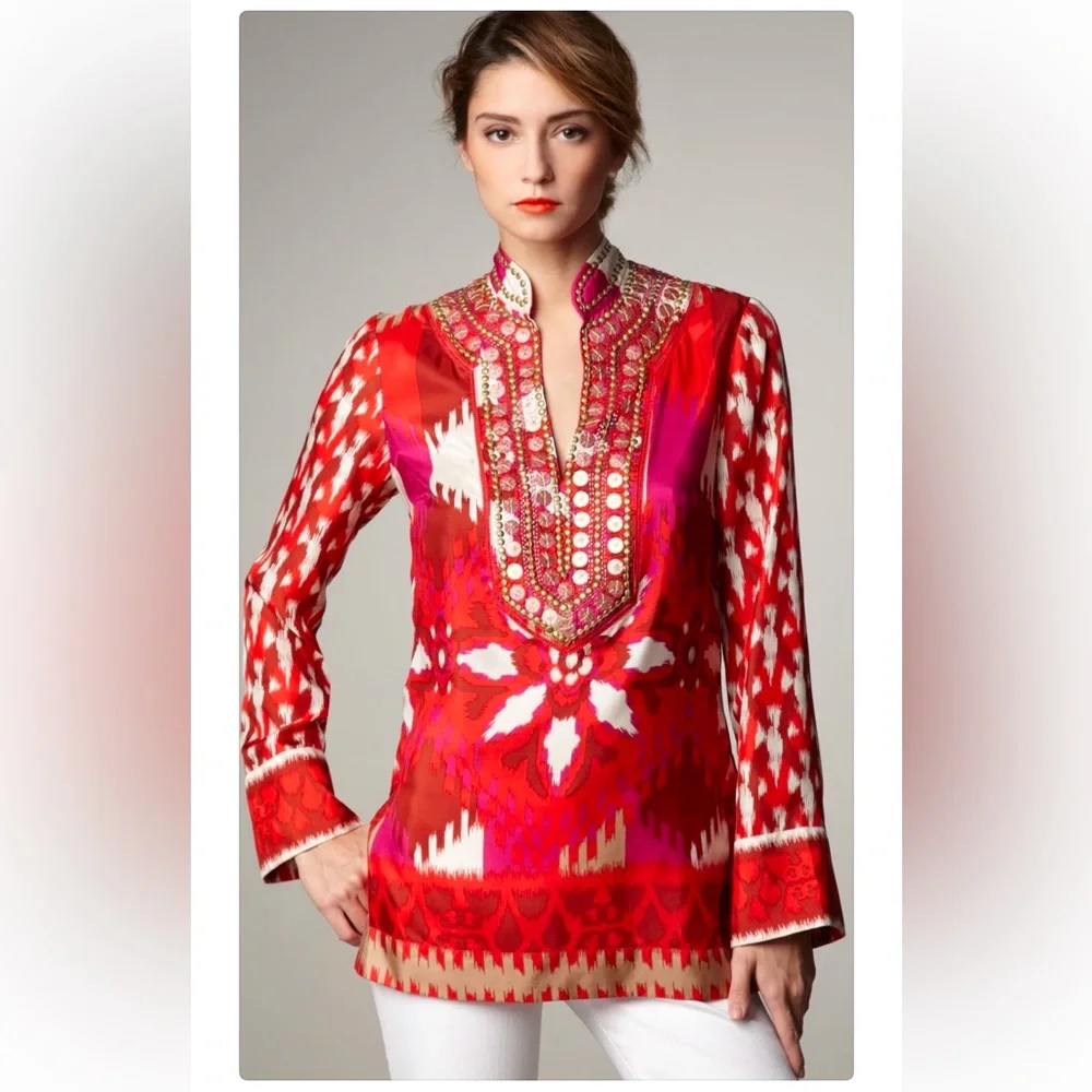 Tory Burch Iveta Silk Tunic - Picture 3 of 9